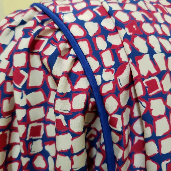 Vintage Blouse Button Down Red White & Blue by Jai Dalis New York Size 18 - Picture 4 of 8
